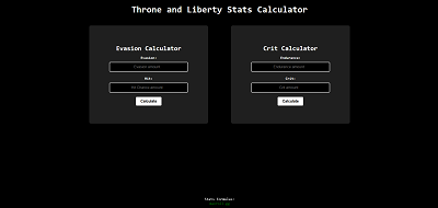 Throne and Liberty Stats Calculator
